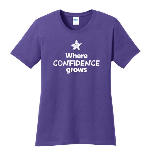 Where CONFIDENCE Grows EMOJI Women's T-Shirt - White Imprint (KA-LPC54-CONFF-W) image thumbnail