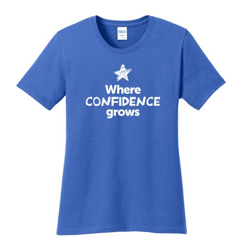 Where CONFIDENCE Grows EMOJI Women's T-Shirt - White Imprint (KA-LPC54-CONFF-W) image thumbnail
