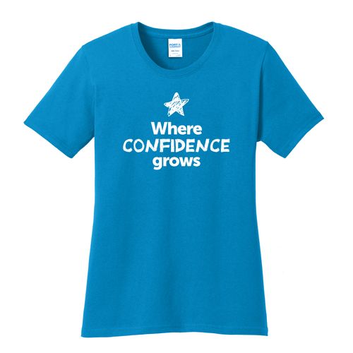 Where CONFIDENCE Grows EMOJI Women's T-Shirt - White Imprint (KA-LPC54-CONFF-W) image thumbnail