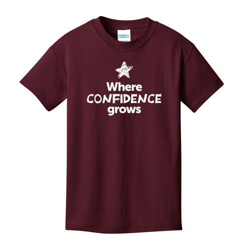 Where CONFIDENCE Grows EMOJI Youth T-Shirt - White Imprint (KA-PC54Y-CONFF-W) image thumbnail