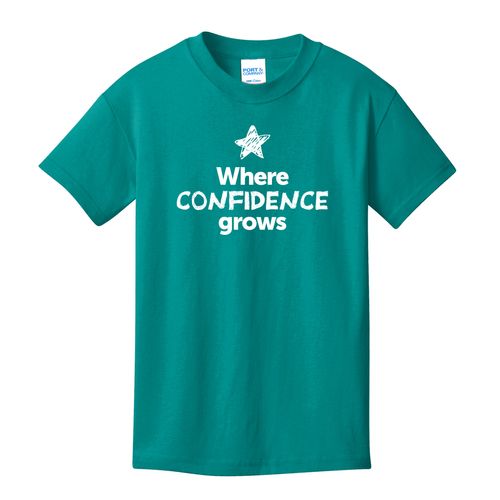 Where CONFIDENCE Grows EMOJI Youth T-Shirt - White Imprint (KA-PC54Y-CONFF-W) image thumbnail