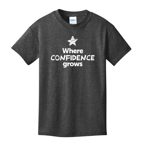 Where CONFIDENCE Grows EMOJI Youth T-Shirt - White Imprint (KA-PC54Y-CONFF-W) image thumbnail
