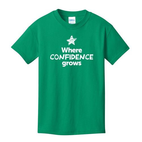 Where CONFIDENCE Grows EMOJI Youth T-Shirt - White Imprint (KA-PC54Y-CONFF-W) image thumbnail