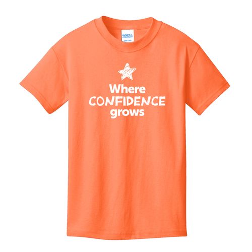 Where CONFIDENCE Grows EMOJI Youth T-Shirt - White Imprint (KA-PC54Y-CONFF-W) image thumbnail