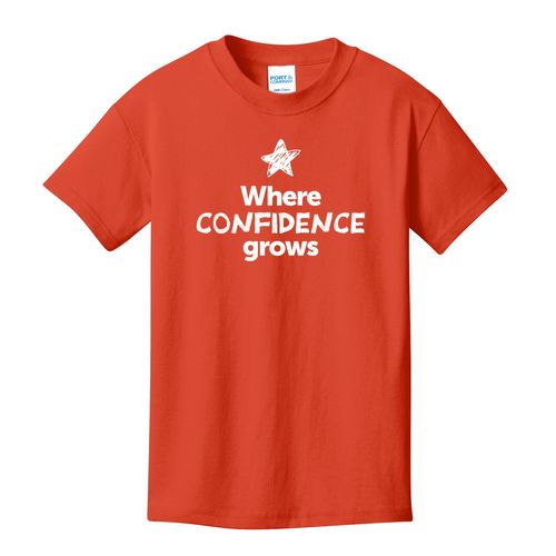 Where CONFIDENCE Grows EMOJI Youth T-Shirt - White Imprint (KA-PC54Y-CONFF-W) image thumbnail