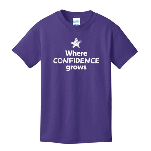 Where CONFIDENCE Grows EMOJI Youth T-Shirt - White Imprint (KA-PC54Y-CONFF-W) image thumbnail