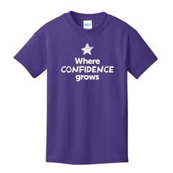 Image of Where CONFIDENCE Grows EMOJI Youth T-Shirt - White Imprint (KA-PC54Y-CONFF-W)