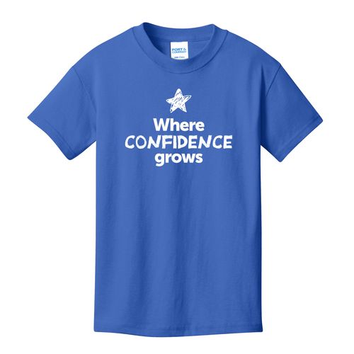 Where CONFIDENCE Grows EMOJI Youth T-Shirt - White Imprint (KA-PC54Y-CONFF-W) image thumbnail