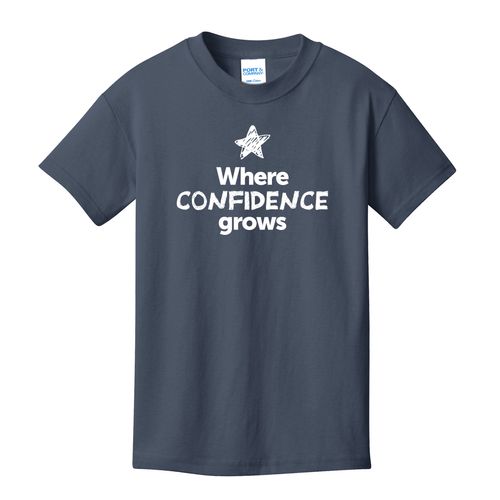Where CONFIDENCE Grows EMOJI Youth T-Shirt - White Imprint (KA-PC54Y-CONFF-W) image thumbnail