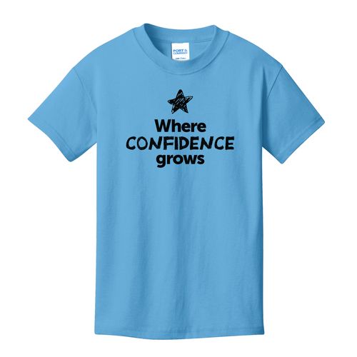 Where CONFIDENCE Grows EMOJI Youth T-Shirt - Black Imprint (KA-PC54Y-CONFF-B) image thumbnail