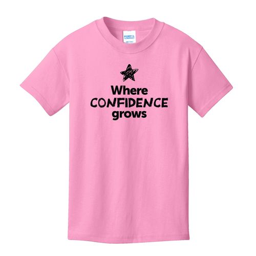 Where CONFIDENCE Grows EMOJI Youth T-Shirt - Black Imprint (KA-PC54Y-CONFF-B) image thumbnail