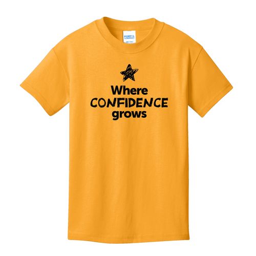 Where CONFIDENCE Grows EMOJI Youth T-Shirt - Black Imprint (KA-PC54Y-CONFF-B) image thumbnail