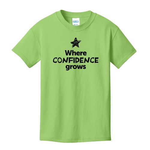Where CONFIDENCE Grows EMOJI Youth T-Shirt - Black Imprint (KA-PC54Y-CONFF-B) image thumbnail