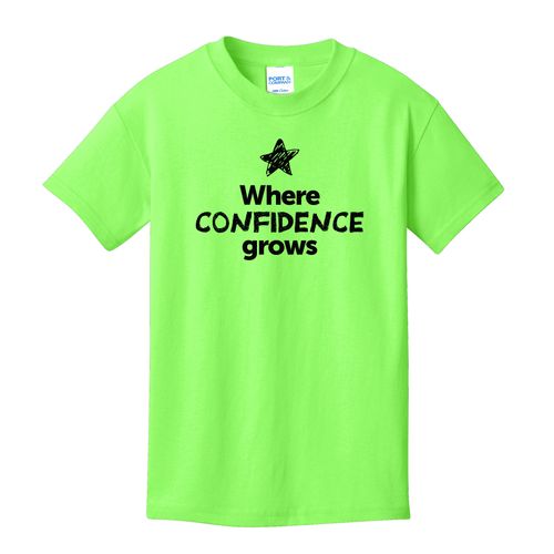 Where CONFIDENCE Grows EMOJI Youth T-Shirt - Black Imprint (KA-PC54Y-CONFF-B) image thumbnail