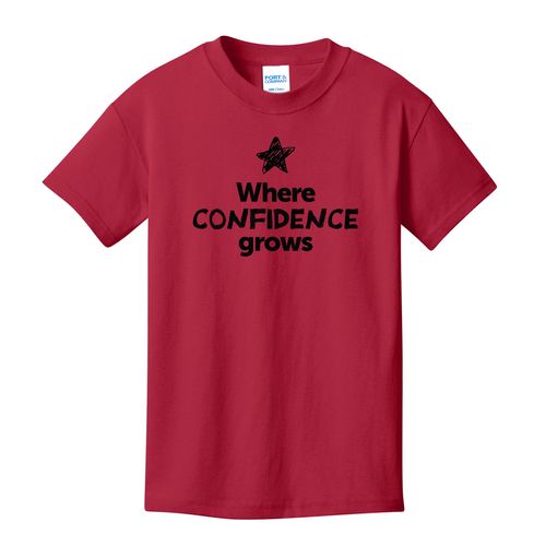 Where CONFIDENCE Grows EMOJI Youth T-Shirt - Black Imprint (KA-PC54Y-CONFF-B) image thumbnail