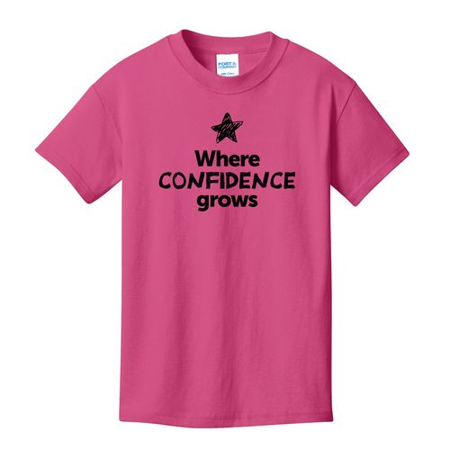 Where CONFIDENCE Grows EMOJI Youth T-Shirt - Black Imprint (KA-PC54Y-CONFF-B) image thumbnail
