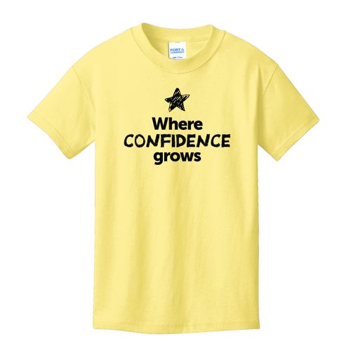 Where CONFIDENCE Grows EMOJI Youth T-Shirt - Black Imprint (KA-PC54Y-CONFF-B) image thumbnail