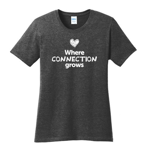 Where CONNECTION Grows EMOJI Women's T-Shirt - White Imprint (KA-LPC54-CONNF-W) image thumbnail