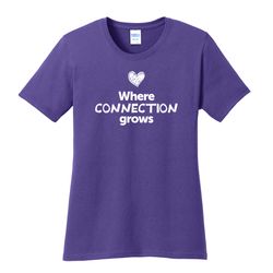 Image of Where CONNECTION Grows EMOJI Women's T-Shirt - White Imprint (KA-LPC54-CONNF-W)