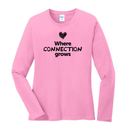 Where CONNECTION Grows EMOJI Women's Long Sleeve T-Shirt - Black Imprint (KA-LPC54LS-CONNF-B) image thumbnail