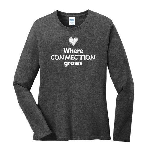 Where CONNECTION Grows EMOJI Women's Long Sleeve T-Shirt - White Imprint (KA-LPC54LS-CONNF-W) image thumbnail