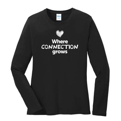Where CONNECTION Grows EMOJI Women's Long Sleeve T-Shirt - White Imprint (KA-LPC54LS-CONNF-W) image thumbnail