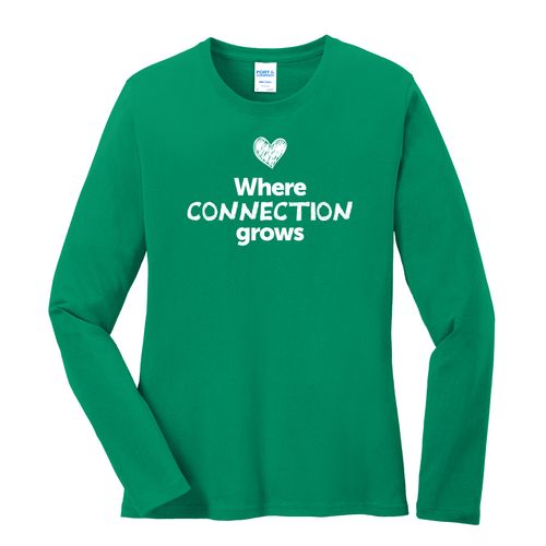 Where CONNECTION Grows EMOJI Women's Long Sleeve T-Shirt - White Imprint (KA-LPC54LS-CONNF-W) image thumbnail