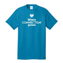 Image of Where CONNECTION Grows EMOJI Adult T-Shirt - White Imprint (KA-PC54-CONNF-W)