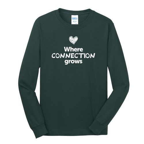 Where CONNECTION Grows EMOJI Adult Long Sleeve T-Shirt - White Imprint (KA-PC54LS-CONNF-W) image thumbnail