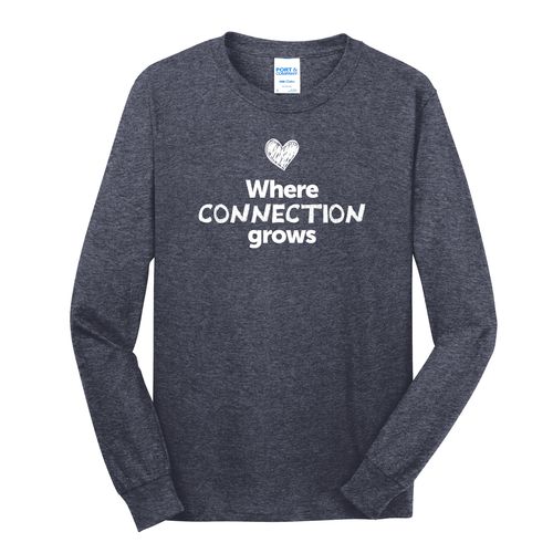 Where CONNECTION Grows EMOJI Adult Long Sleeve T-Shirt - White Imprint (KA-PC54LS-CONNF-W) image thumbnail