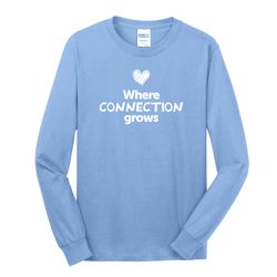 Image of Where CONNECTION Grows EMOJI Adult Long Sleeve T-Shirt - White Imprint (KA-PC54LS-CONNF-W)