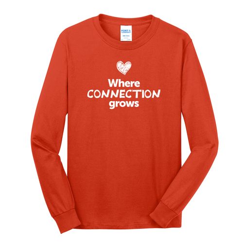 Where CONNECTION Grows EMOJI Adult Long Sleeve T-Shirt - White Imprint (KA-PC54LS-CONNF-W) image thumbnail