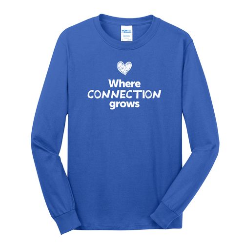 Where CONNECTION Grows EMOJI Adult Long Sleeve T-Shirt - White Imprint (KA-PC54LS-CONNF-W) image thumbnail