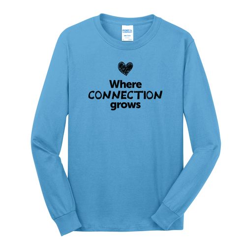 Where CONNECTION Grows EMOJI Adult Long Sleeve T-Shirt - Black Imprint (KA-PC54LS-CONNF-B) image thumbnail