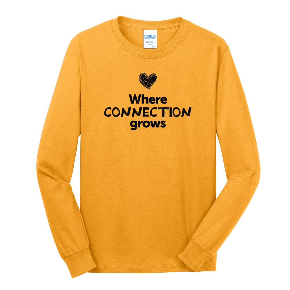 Where CONNECTION Grows EMOJI Adult Long Sleeve T-Shirt - Black Imprint (KA-PC54LS-CONNF-B) primary image