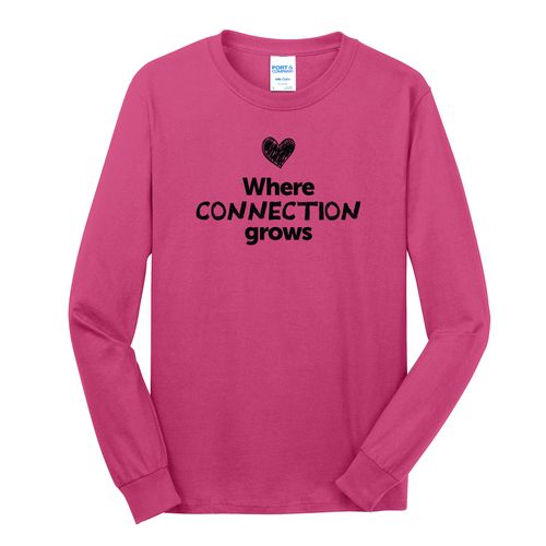 Where CONNECTION Grows EMOJI Adult Long Sleeve T-Shirt - Black Imprint (KA-PC54LS-CONNF-B) image thumbnail