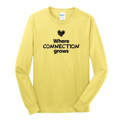 Where CONNECTION Grows EMOJI Adult Long Sleeve T-Shirt - Black Imprint (KA-PC54LS-CONNF-B) image thumbnail