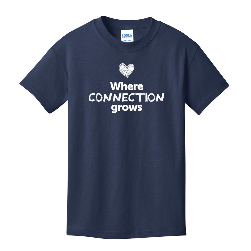 Where CONNECTION Grows EMOJI Youth T-Shirt - White Imprint (KA-PC54Y-CONNF-W) primary image