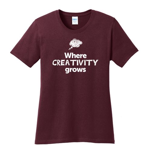 Where CREATIVITY Grows EMOJI Women's T-Shirt - White Imprint (KA-LPC54-CREATF-W) image thumbnail