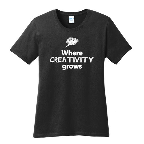 Where CREATIVITY Grows EMOJI Women's T-Shirt - White Imprint (KA-LPC54-CREATF-W) image thumbnail