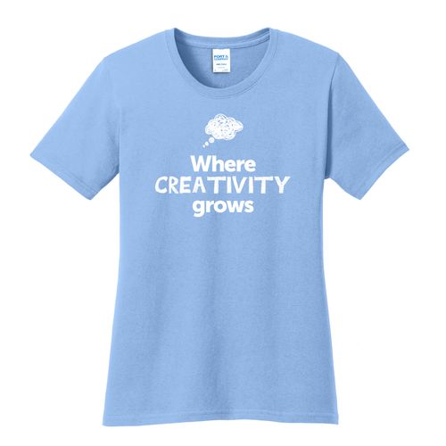 Where CREATIVITY Grows EMOJI Women's T-Shirt - White Imprint (KA-LPC54-CREATF-W) image thumbnail