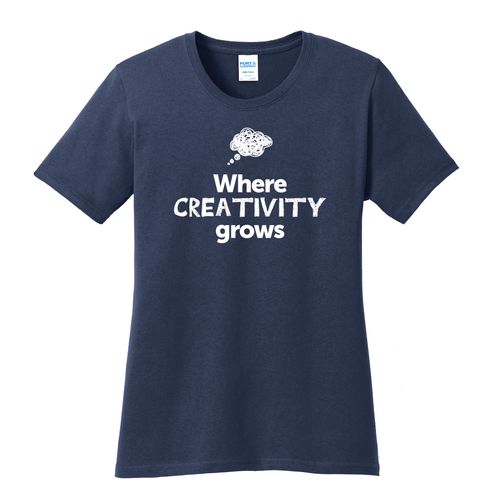 Where CREATIVITY Grows EMOJI Women's T-Shirt - White Imprint (KA-LPC54-CREATF-W) image thumbnail