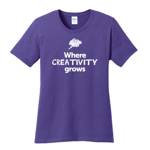 Where CREATIVITY Grows EMOJI Women's T-Shirt - White Imprint (KA-LPC54-CREATF-W) image thumbnail