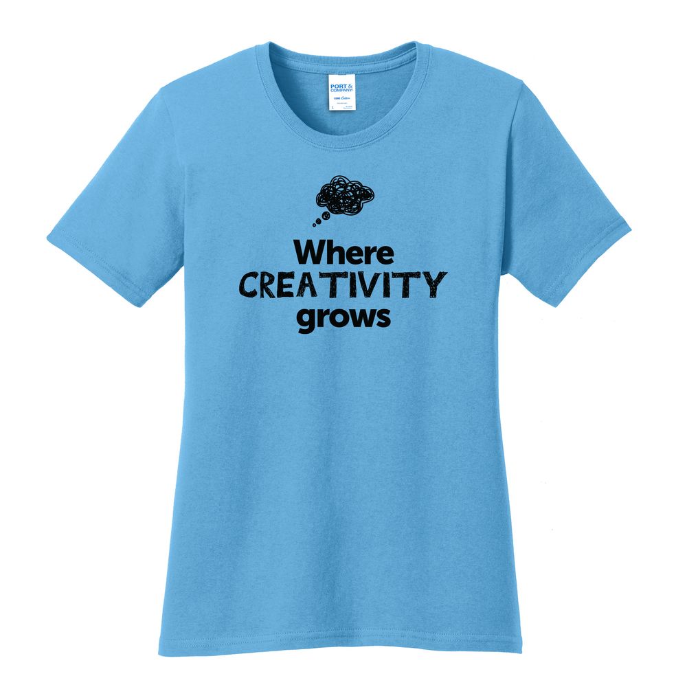 Where CREATIVITY Grows EMOJI Women's T-Shirt - Black Imprint (KA-LPC54-CREATF-B) primary image
