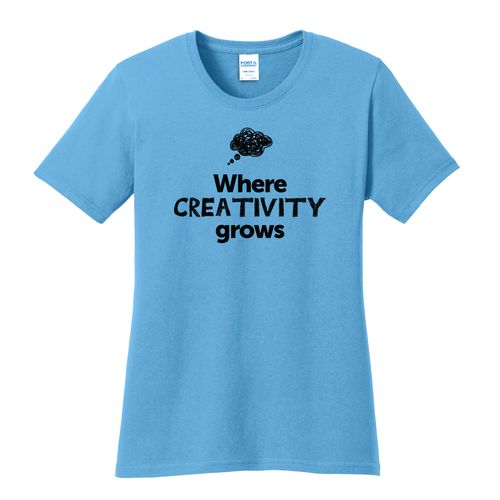 Where CREATIVITY Grows EMOJI Women's T-Shirt - Black Imprint (KA-LPC54-CREATF-B) image thumbnail