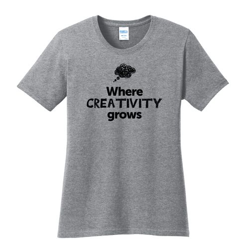 Where CREATIVITY Grows EMOJI Women's T-Shirt - Black Imprint (KA-LPC54-CREATF-B) image thumbnail