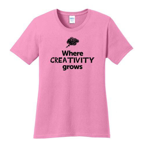 Where CREATIVITY Grows EMOJI Women's T-Shirt - Black Imprint (KA-LPC54-CREATF-B) image thumbnail