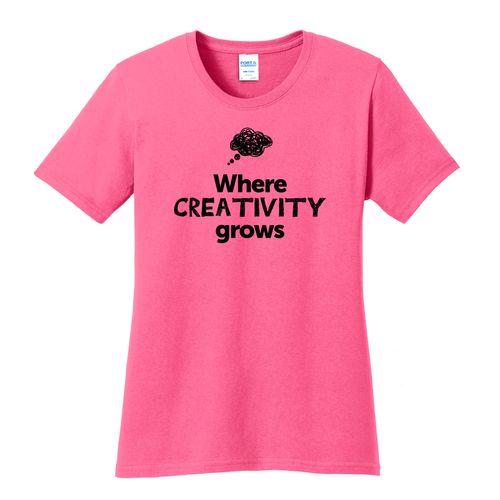 Where CREATIVITY Grows EMOJI Women's T-Shirt - Black Imprint (KA-LPC54-CREATF-B) image thumbnail