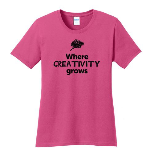 Where CREATIVITY Grows EMOJI Women's T-Shirt - Black Imprint (KA-LPC54-CREATF-B) image thumbnail
