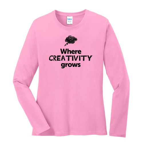 Where CREATIVITY Grows EMOJI Women's Long Sleeve T-Shirt - Black Imprint (KA-LPC54LS-CREATF-B) image thumbnail